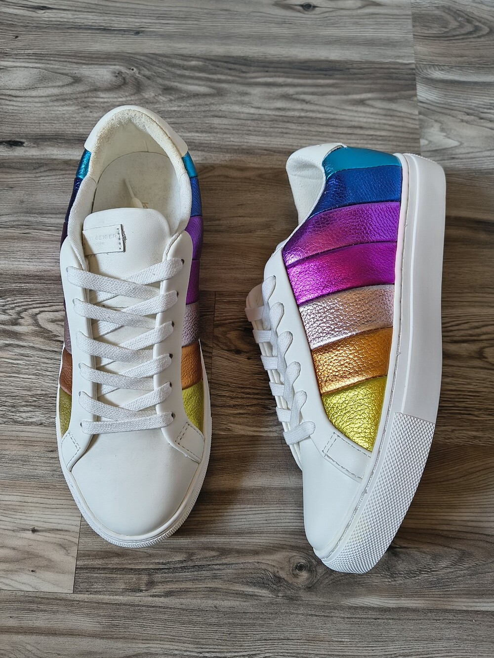 Kurt Geiger Rainbow Shop Lane Sneakers Multicolor Metallic Leather